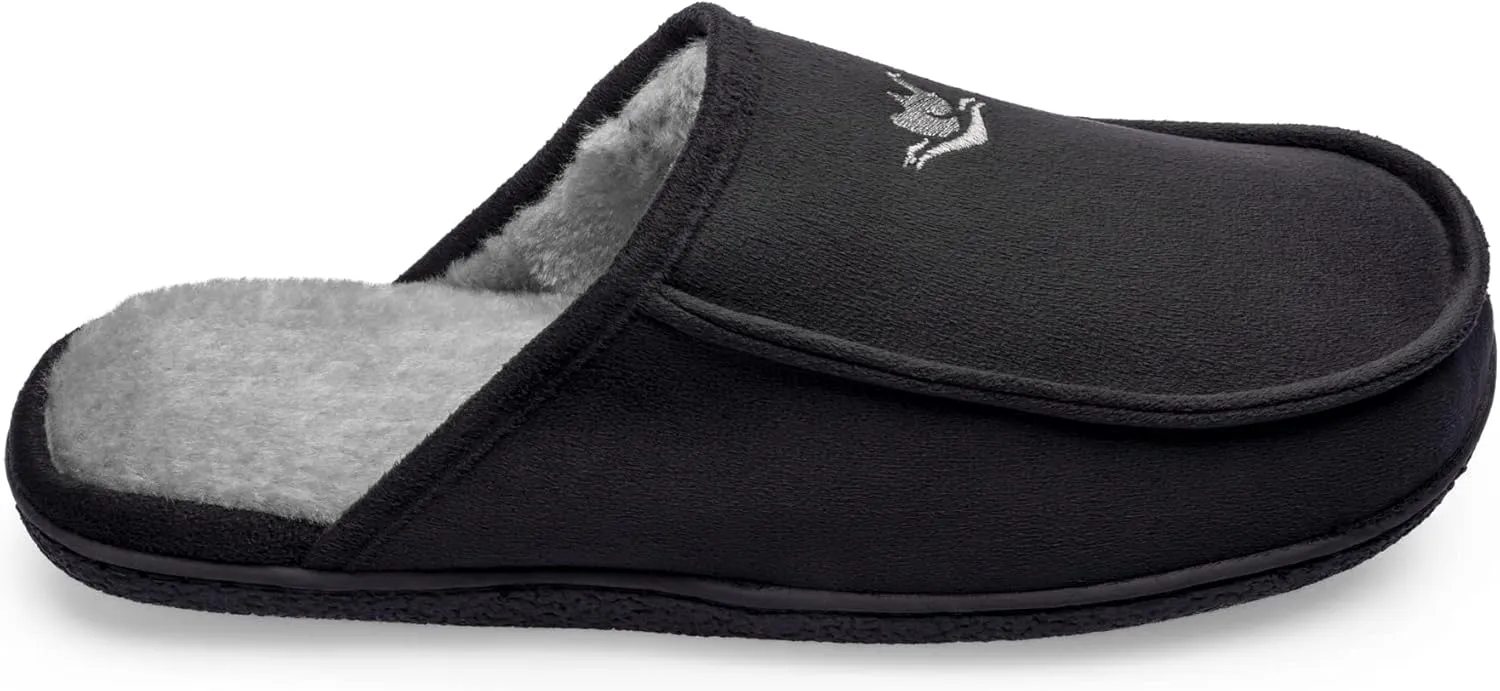 Men's Memory Foam House Slipper Suede Plush Lined Bedroom Shoes Indoor Outdoor Clog Slip on Orthotic House Shoes