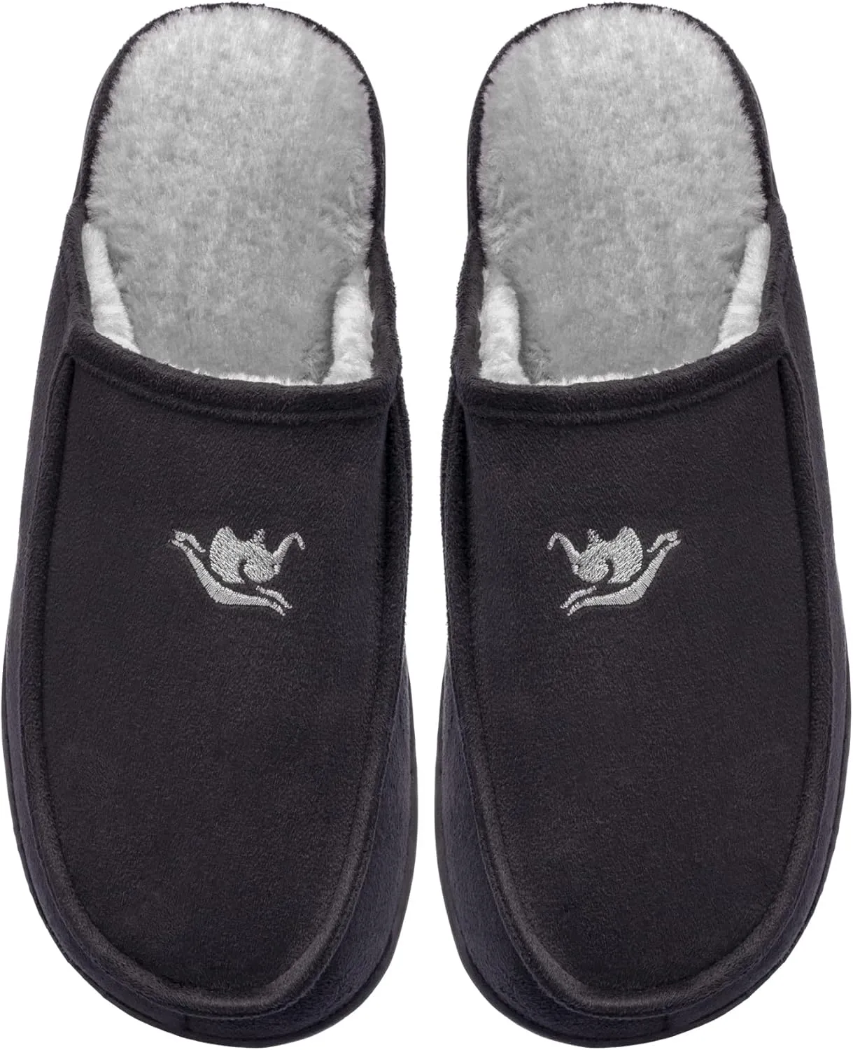 Men's Memory Foam House Slipper Suede Plush Lined Bedroom Shoes Indoor Outdoor Clog Slip on Orthotic House Shoes