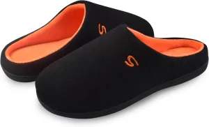 Mens Memory Foam Slipper, Slip on Cozy Slippers for Man, Warm Flannel Machine Washable House Slippers Indoor Outdoor
