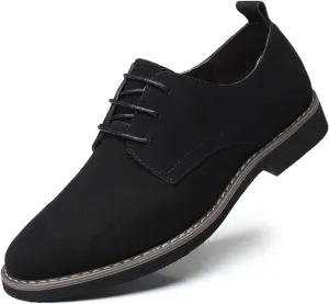 Men's Oxford Dress Shoes Classic Lace Up Casual Suede Leather Low-Top British Business Breathable Formal