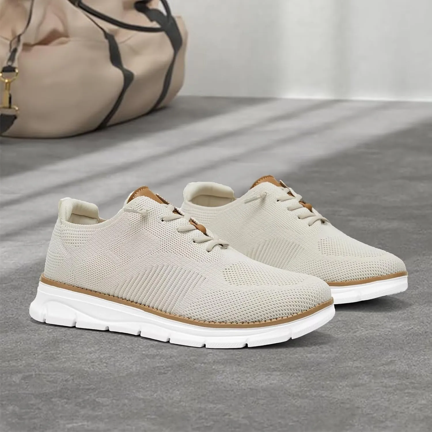 Mens Oxfords Lace-Up Lightweight Casual Walking Shoes Mesh Sneakers Dress Shoes Fashion Shoes