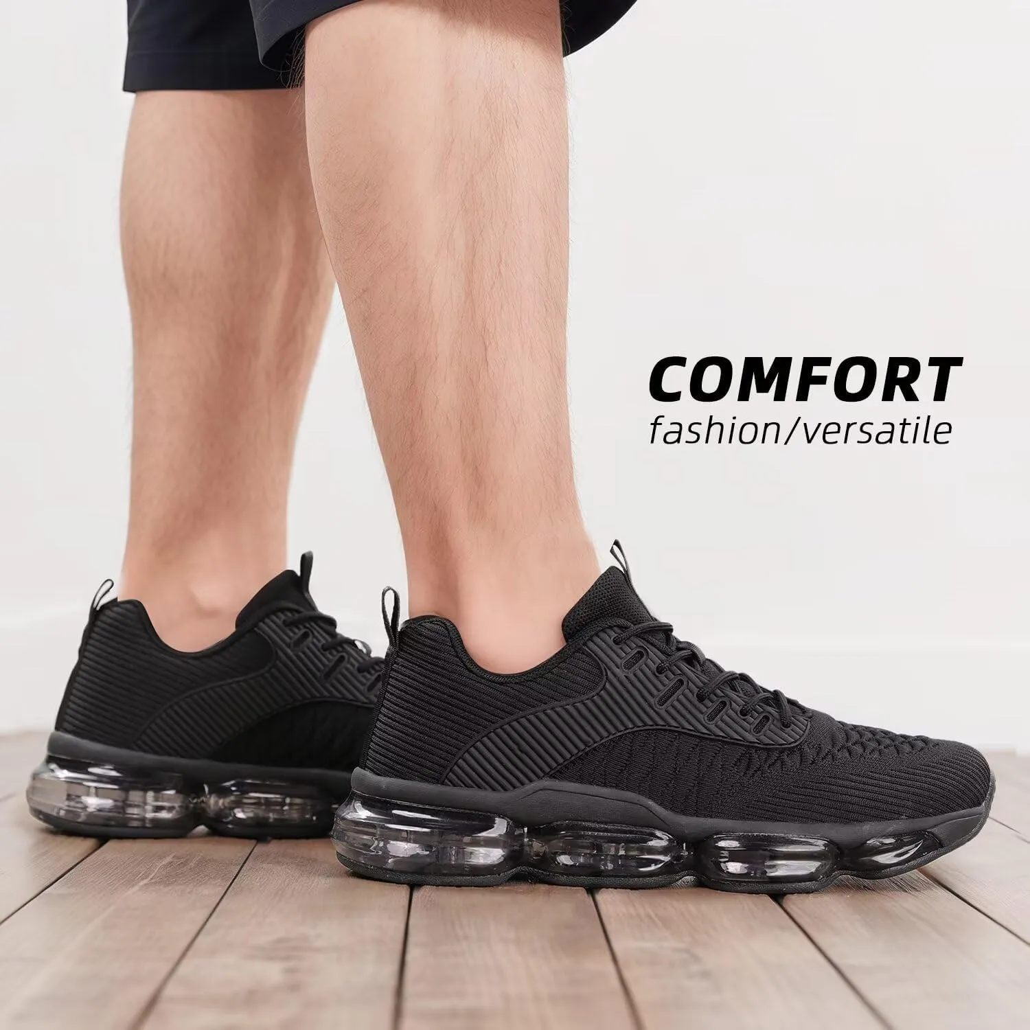 Mens Running Shoes Air Low Top Comfort Walking Lace Up Sneakers Breathable Fashion Tennis Sport Gym Fitness Cross Trainers