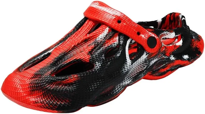 Men's sandals and slippers, fashionable hollow out beach shoes, lightweight and breathable non slip casual slippers
