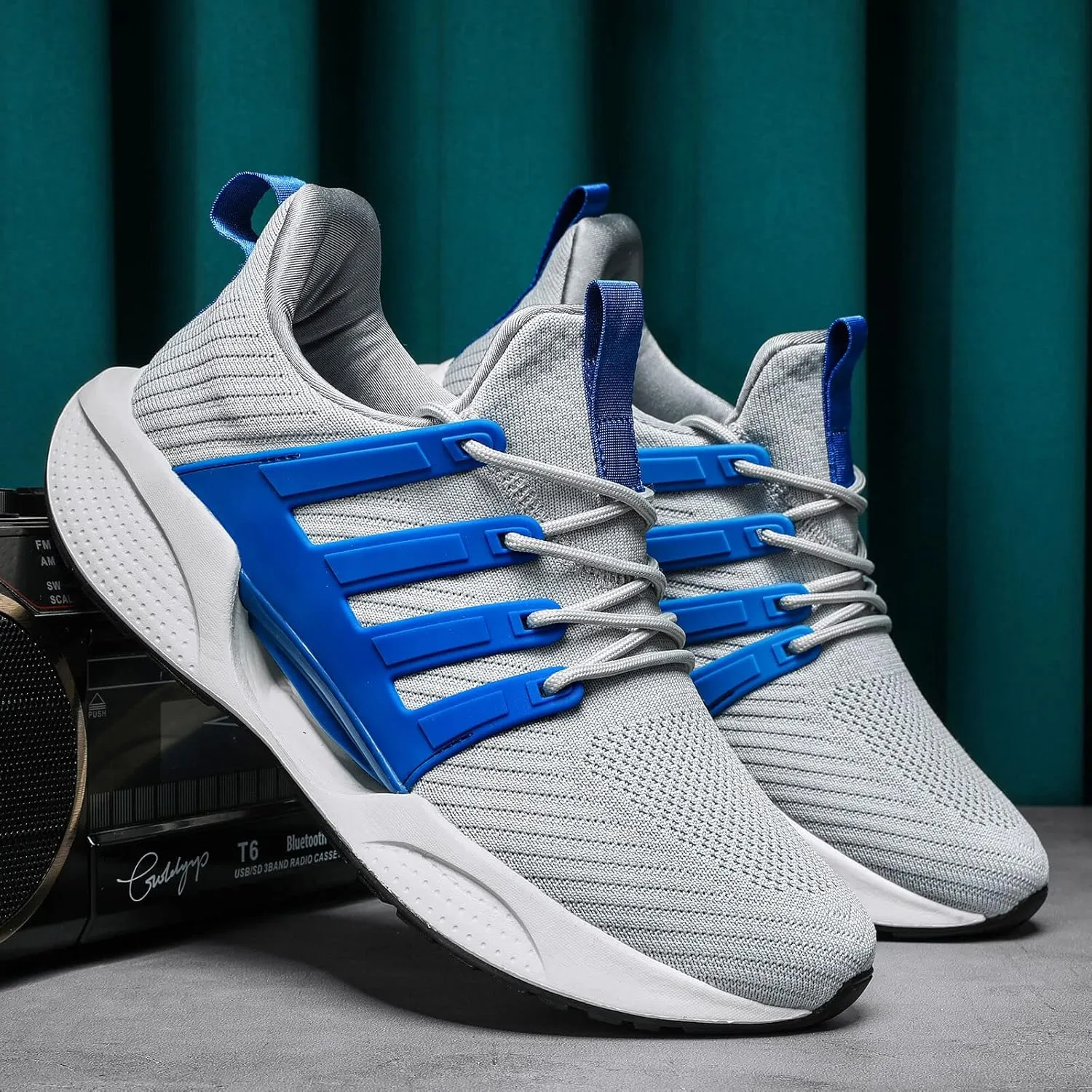 Mens Shoes Comfortable Shock Absorbing Light Non Slip Sneakers for Running Walking Road Sport Fashion Casual Breathable Soft