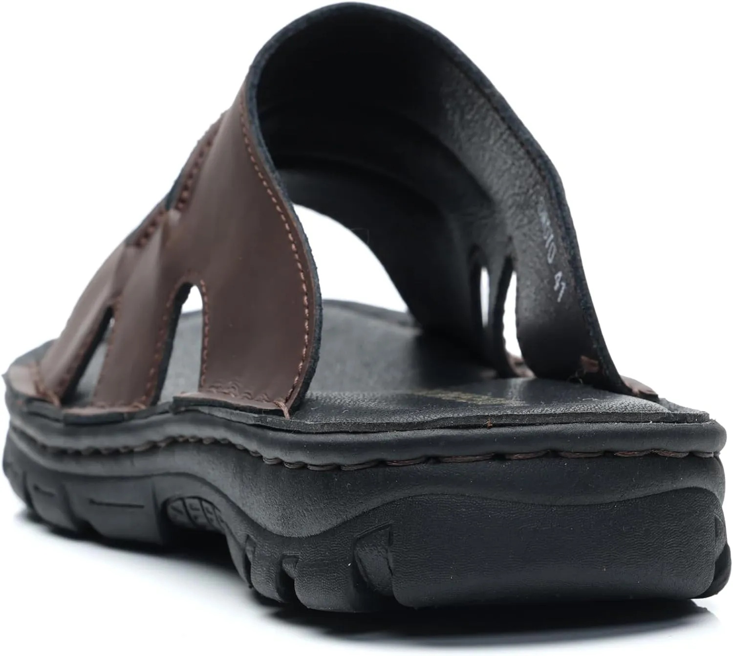 Men's Slide Sandal Summer Leather Slipper Outdoor Slip on with Soft Comfy Arch Support