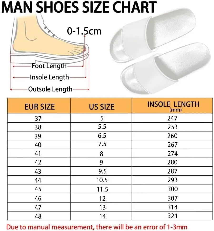 Men’s Slides Breathable Comfort Cushioned Slid-On Beach Pool Sandal Slippers Size 5-14 White Sole