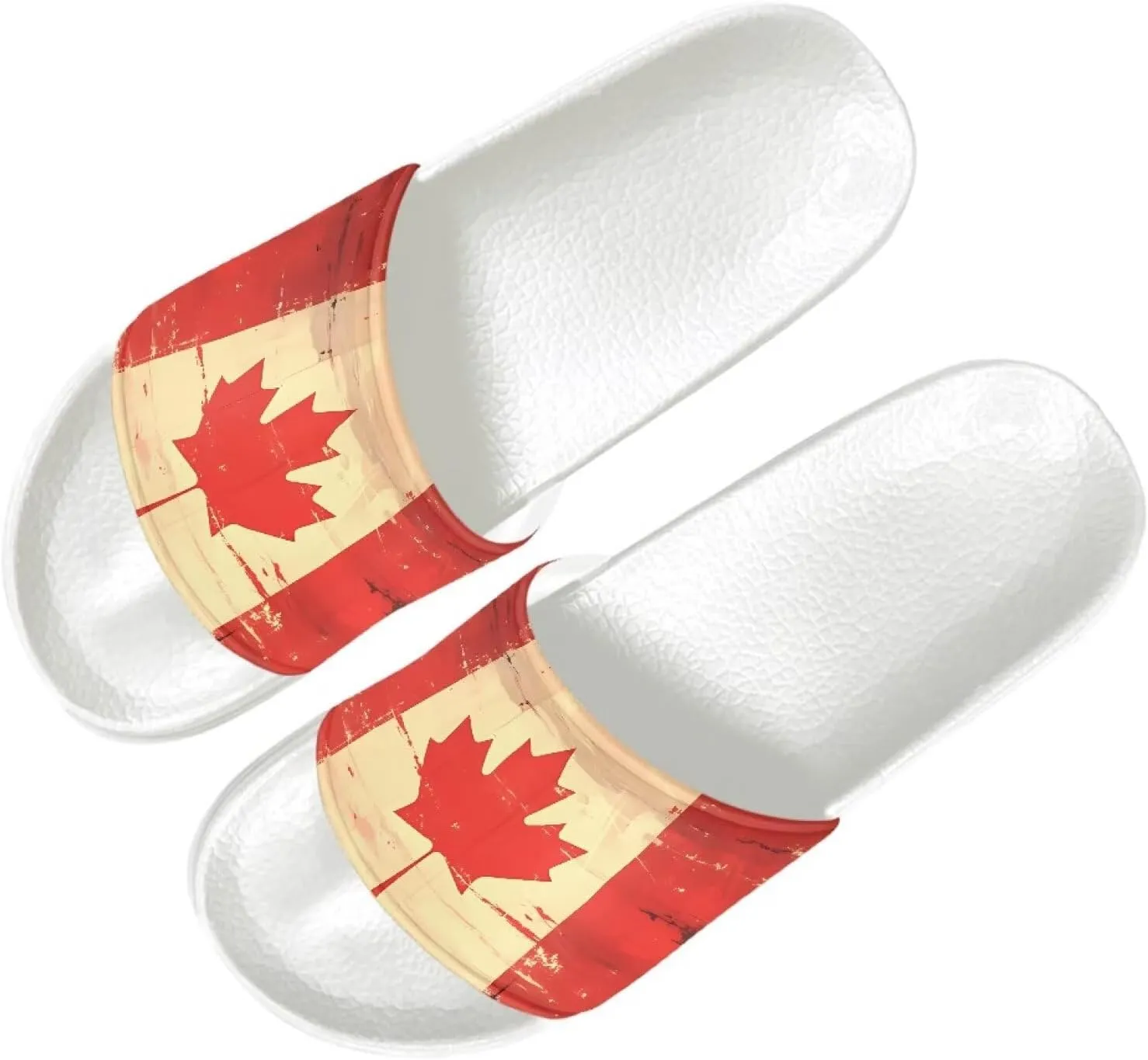 Men’s Slides Breathable Comfort Cushioned Slid-On Beach Pool Sandal Slippers Size 5-14 White Sole