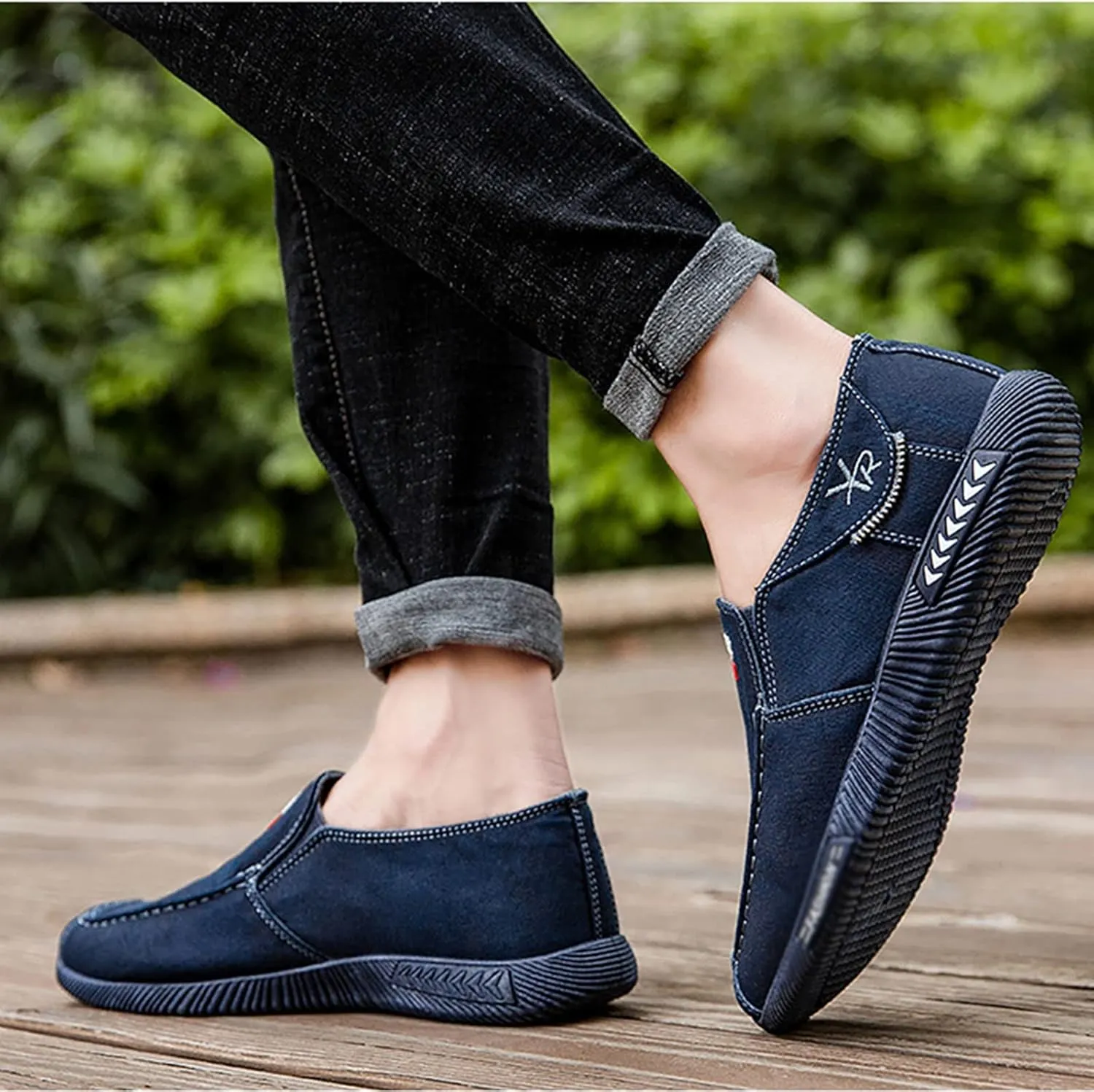 Mens Slip-on Breathable Chinese Old Beijing Traditional Martial Arts Shoes, Lightweight Canvas Martial Rubber Sole Black Kung Fu Shoes, for Martial Art, tai chi, can Also be Used as Home