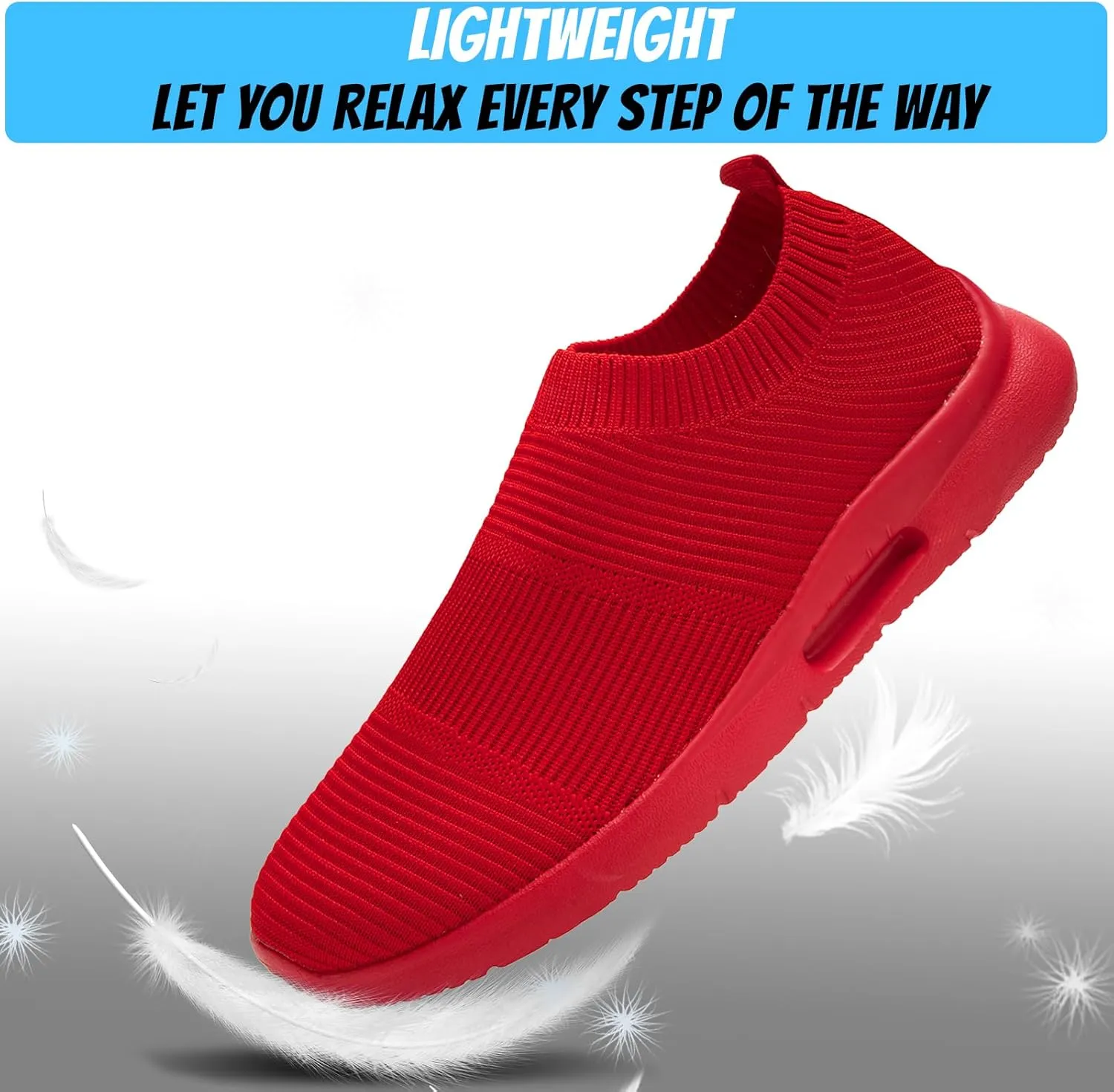 Mens Slip On Walking Shoes Mens Running Shoes Mesh Breathable Tennis Sneakers