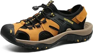 Men's Sport Sandals Outdoor Hiking Sandals Closed Toe Water Sandals Casual Lightweight Summer Breathable Beach Shoes