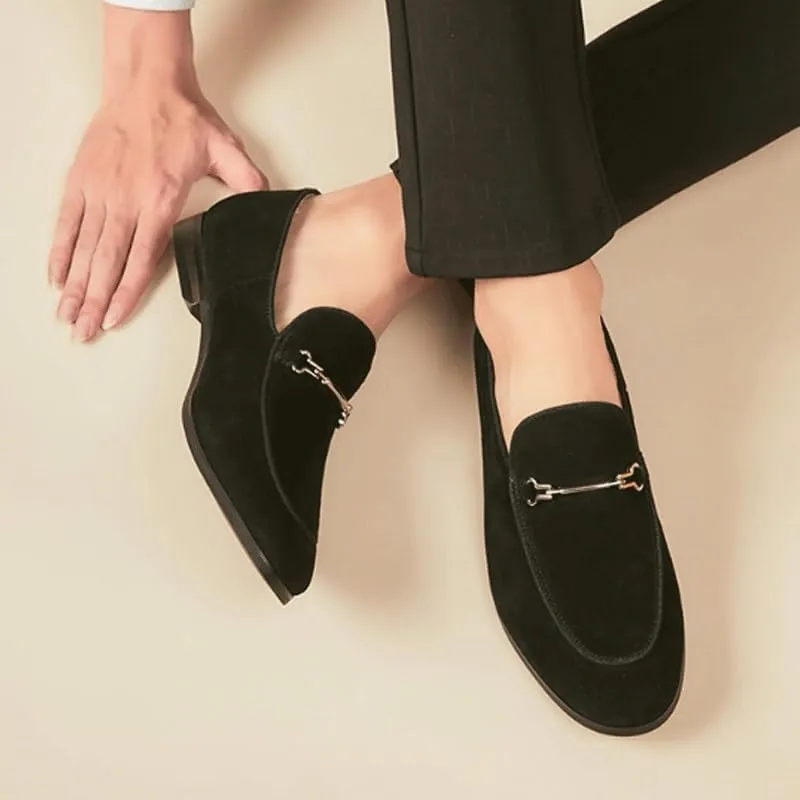 Mens Suede Leather Classic Slip On Oxford Shoes Lightweight Retro Casual Flats Loafers for Daily Walking Business Shoes