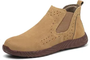 Men's Suede Platform Chukka Boots Casual Comfortable Round Toe Anti-slip Soft Bottom Ankle Booties Lightweight Industrial Walking Working Boots