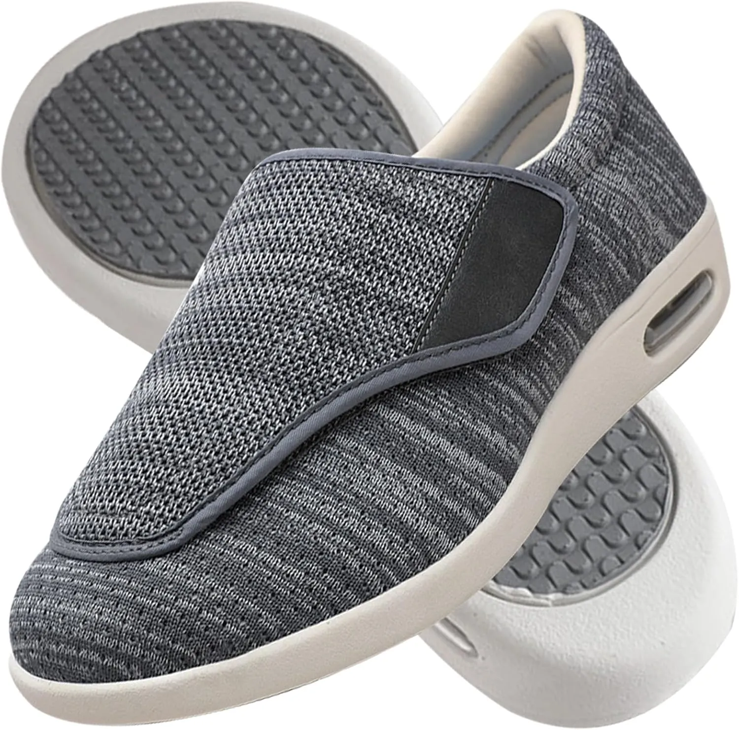 Men's Wide Fit Trainers - Diabetic & Orthopedic Shoes for Swollen Feet - Extra Wide Slippers with Adjustable Closure