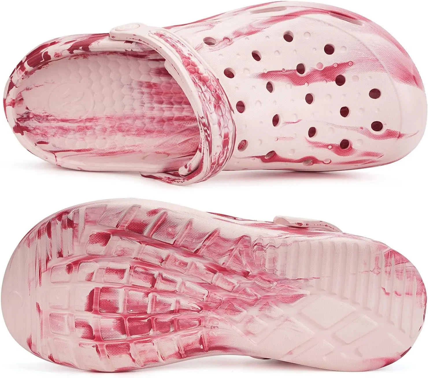Mens Womens Garden Clogs Shoes with Arch Support Unisex Gardening Slip on Sandals Beach Slippers Tie-Dye Clog