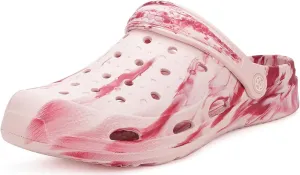 Mens Womens Garden Clogs Shoes with Arch Support Unisex Gardening Slip on Sandals Beach Slippers Tie-Dye Clog