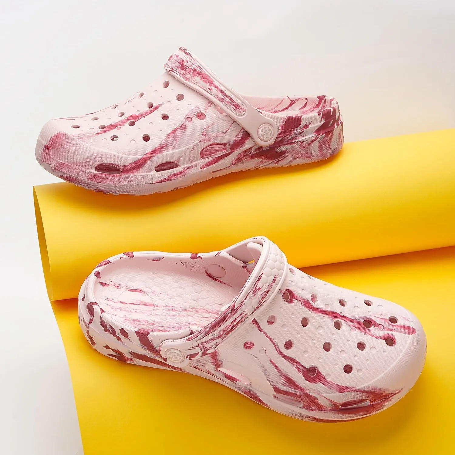 Mens Womens Garden Clogs Shoes with Arch Support Unisex Gardening Slip on Sandals Beach Slippers Tie-Dye Clog