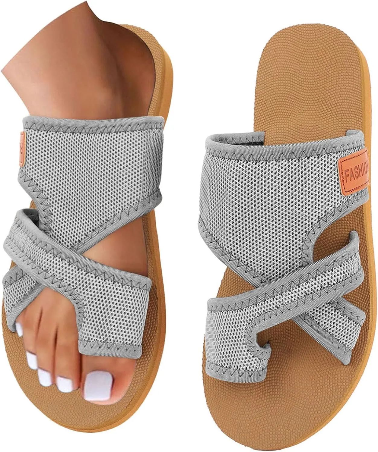Mesh Sandals for Women Orthowalk Shoes Orthopedic Arch Support Beach Breathable Comfortable Wide Hollow Slides