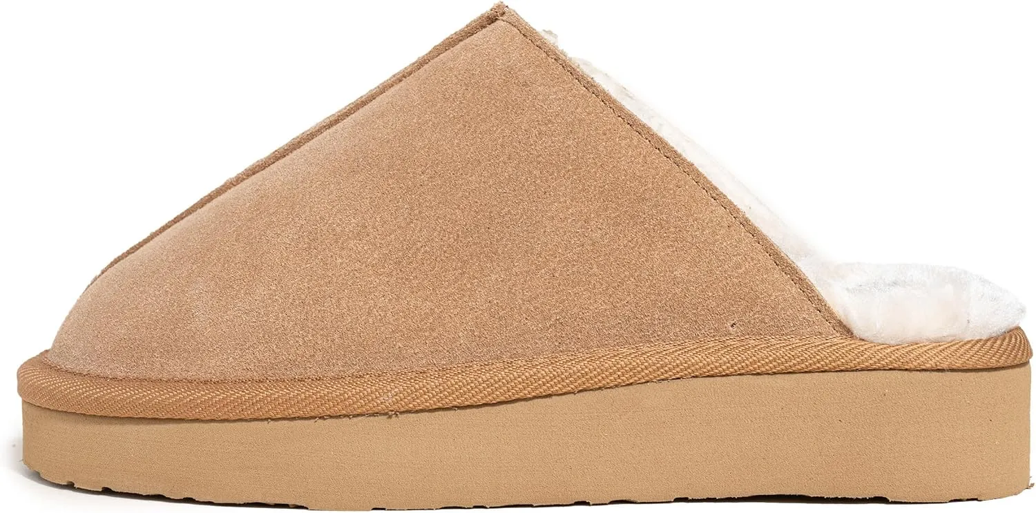 Minnetonka Women's Stefanie Suede Slip On Clog Scuff Slipper