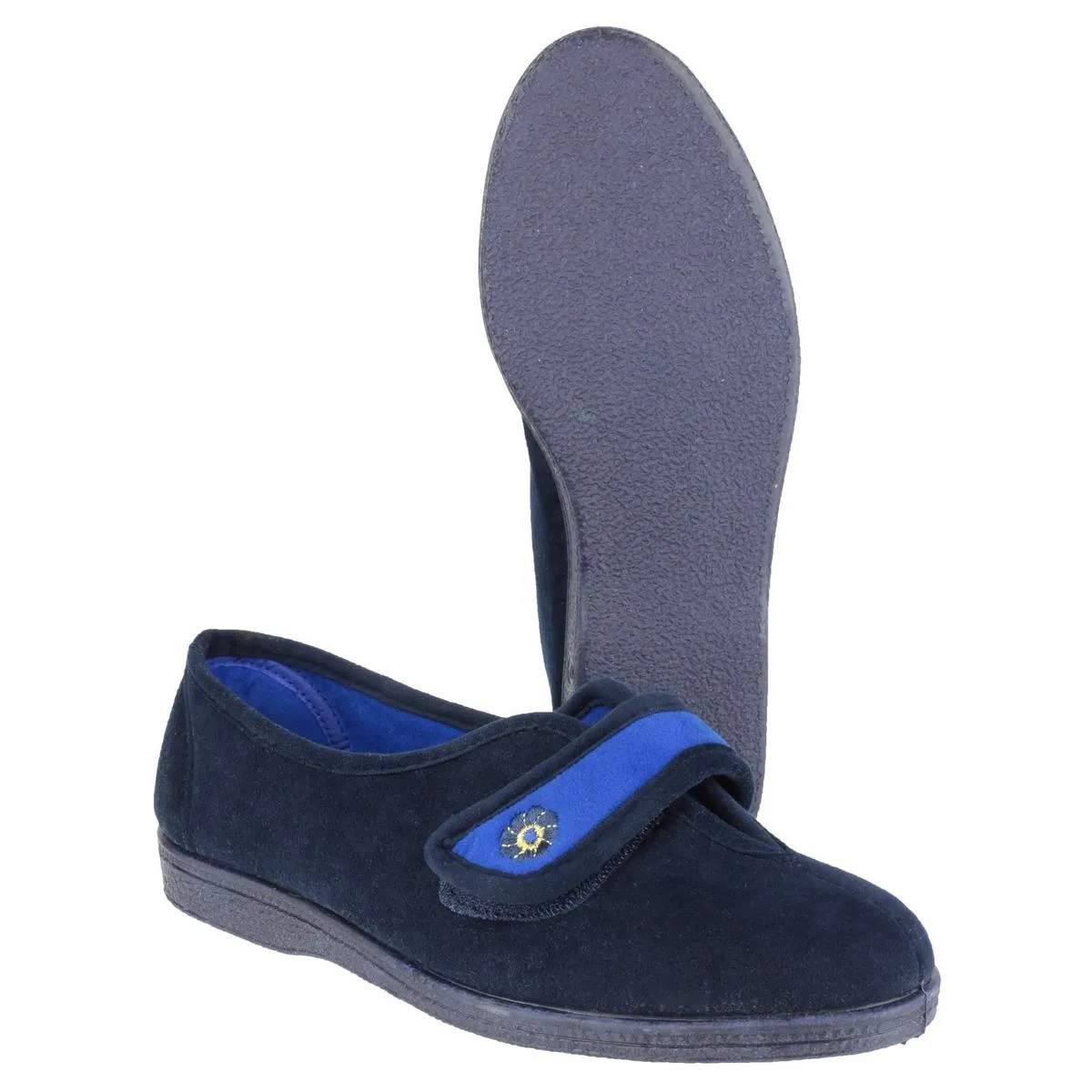 Mirak Andrea Touch Fastening Slipper Navy