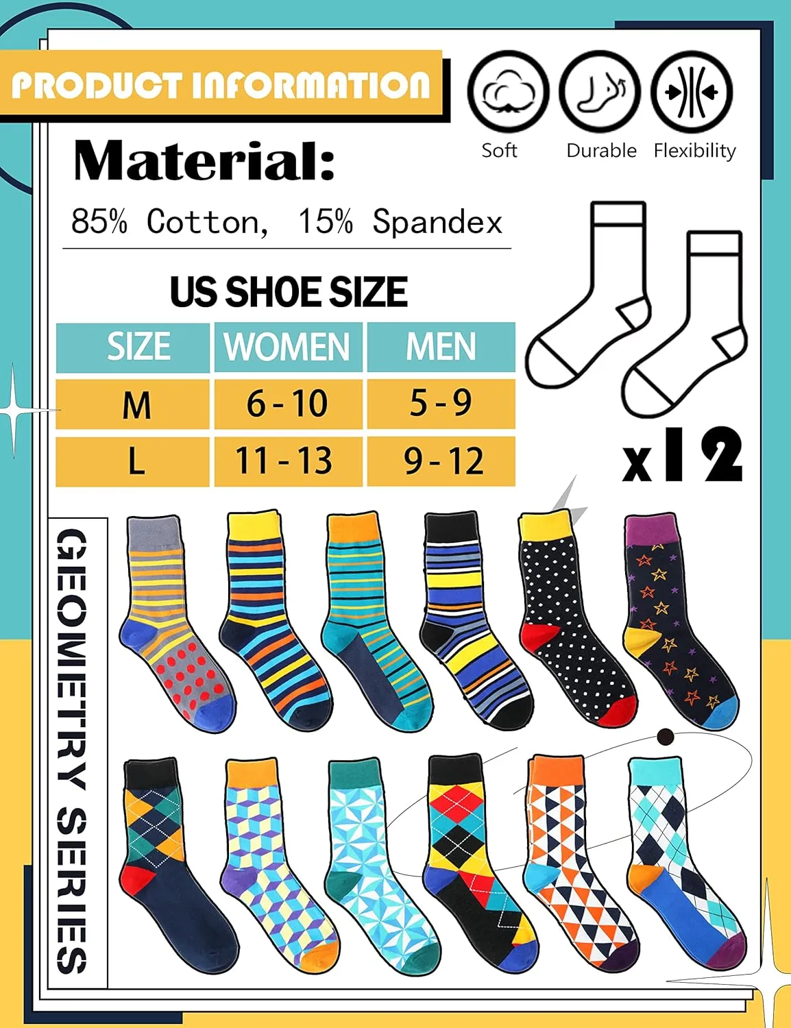 MOGGEI Funny Socks for Men Women Fun Cozy Crazy Novelty Fashion Breathable Printed Cotton Boot Socks