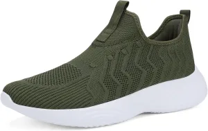MRIP Mens Slip On Walking Shoes Lightweight Non Slip Gym Workout Running Shoes Mesh Breathable Cushion Fashion Tennis Athletic Casual Sneakers