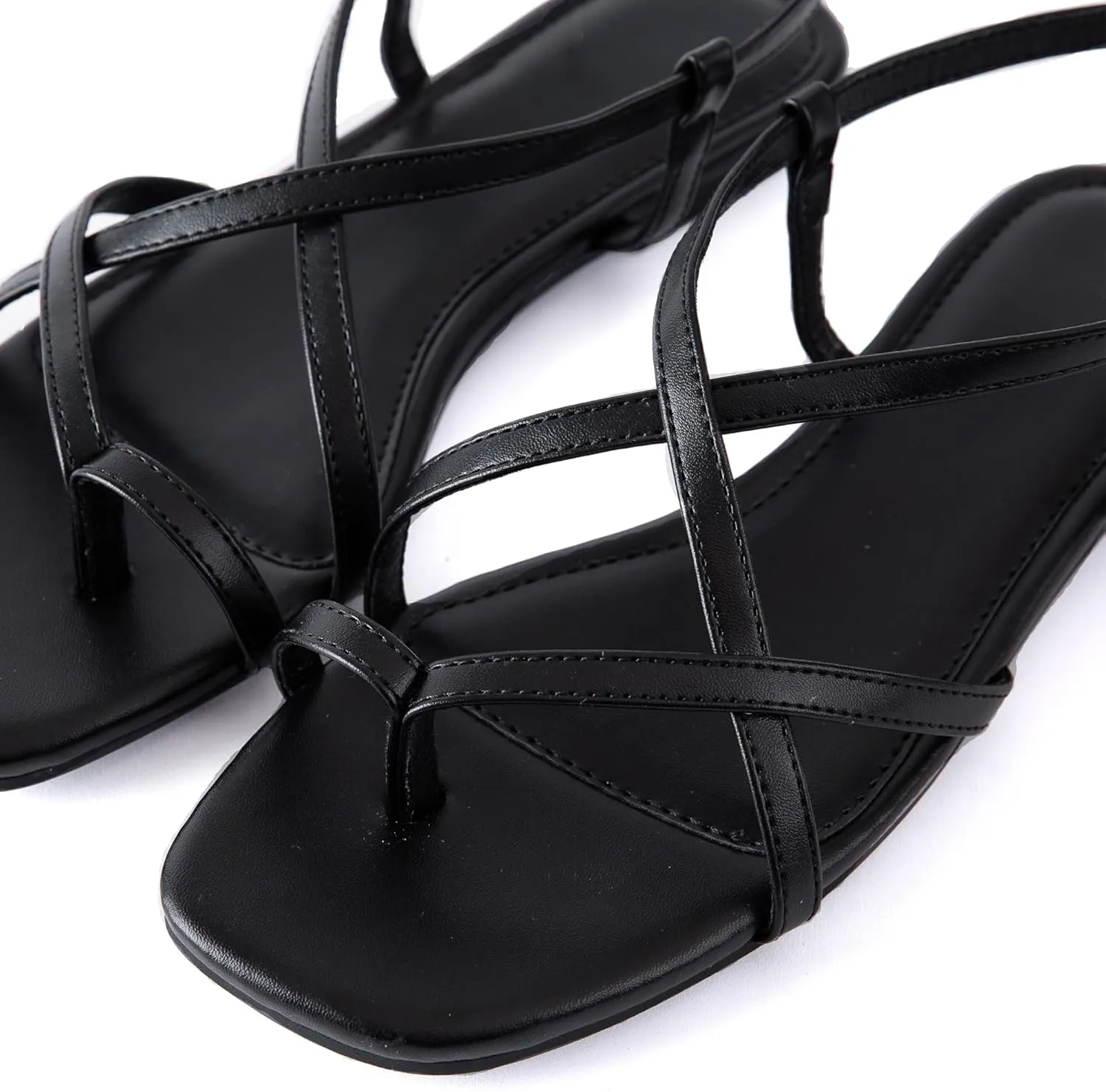 Mtzyoa Women Flat Sandals Summer Gladiator Adjustable Ankle Strappy Dressy Cross Vacation Comfort Cushioning Leather Non-Slip Casual Party Trendy