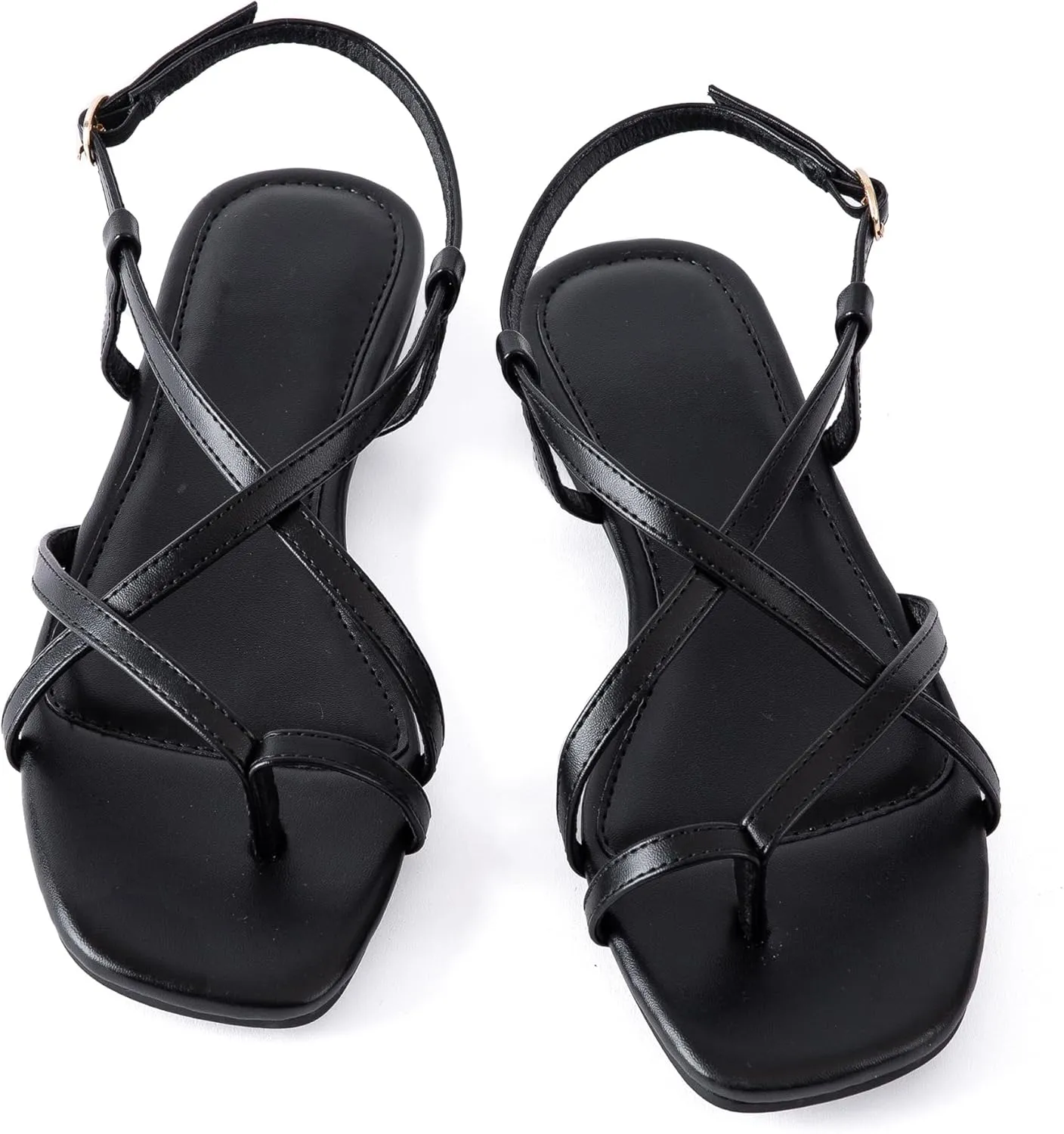 Mtzyoa Women Flat Sandals Summer Gladiator Adjustable Ankle Strappy Dressy Cross Vacation Comfort Cushioning Leather Non-Slip Casual Party Trendy