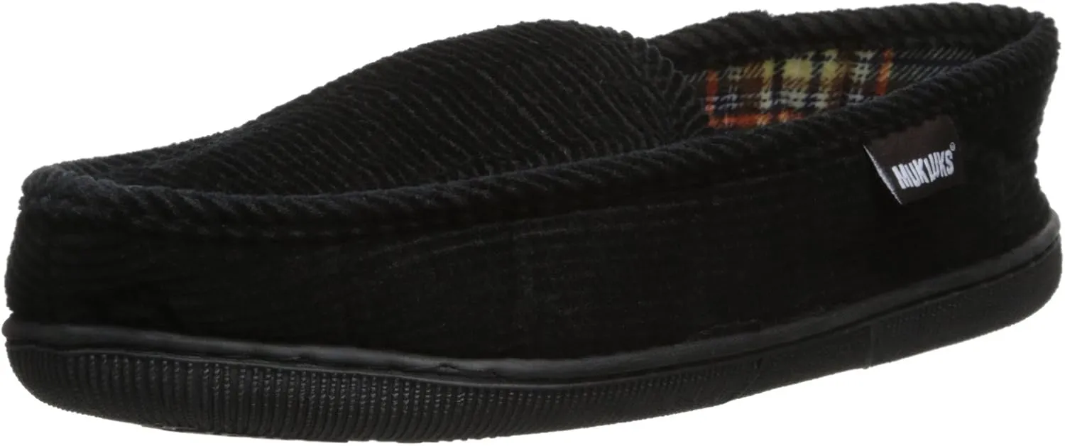 Muk Luks Men's Corduroy Moccasin with Flannel Lining Slip-On Loafer