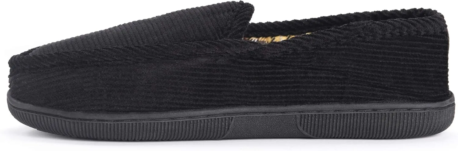 Muk Luks Men's Corduroy Moccasin with Flannel Lining Slip-On Loafer