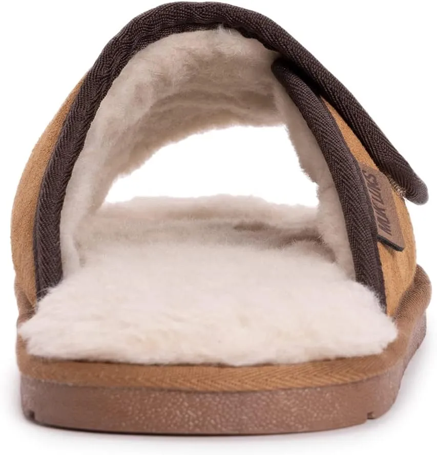 MUK LUKS Men's Leather Goods Topher Open Toe Slipper