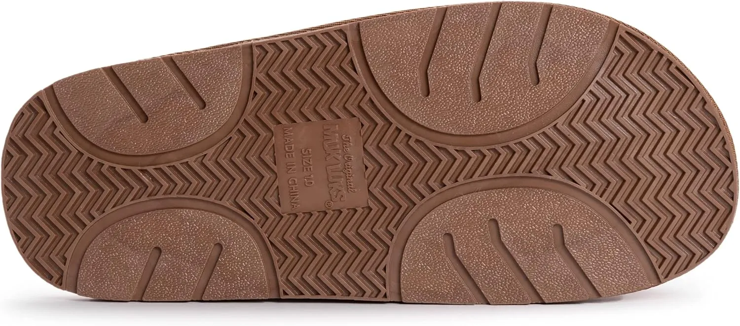 MUK LUKS Men's Leather Goods Topher Open Toe Slipper