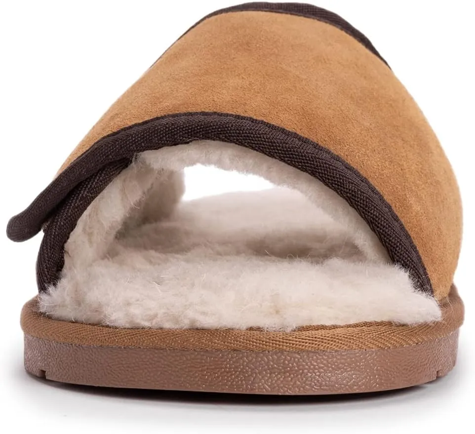 MUK LUKS Men's Leather Goods Topher Open Toe Slipper