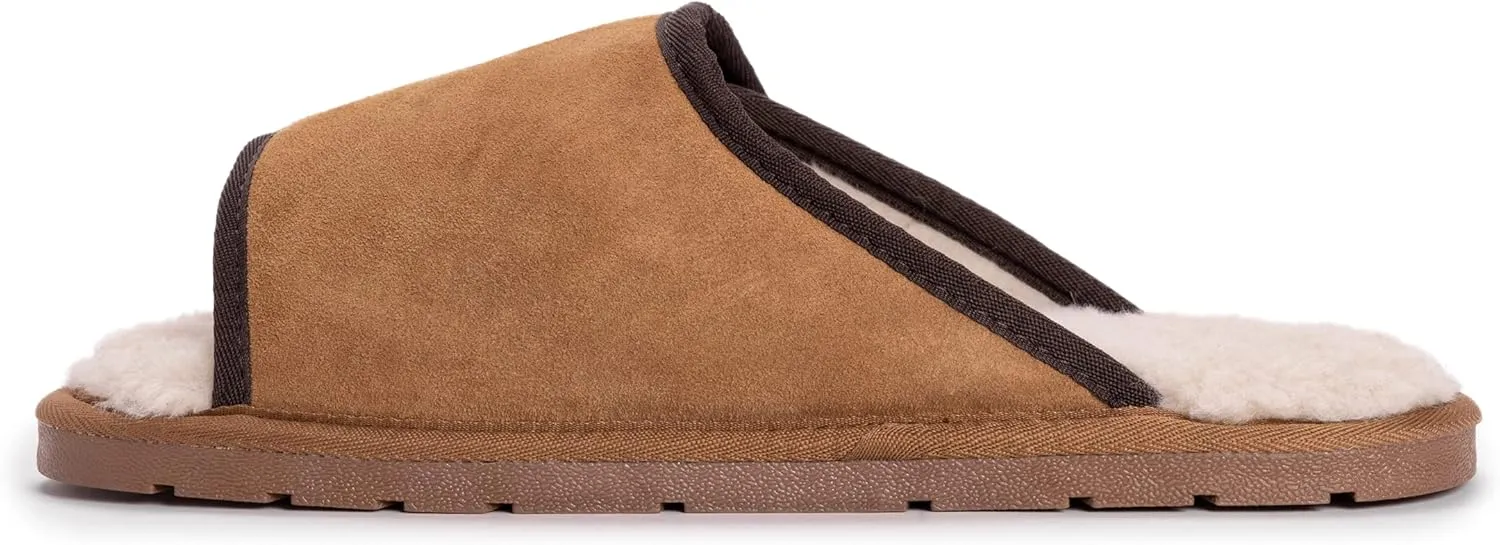 MUK LUKS Men's Leather Goods Topher Open Toe Slipper