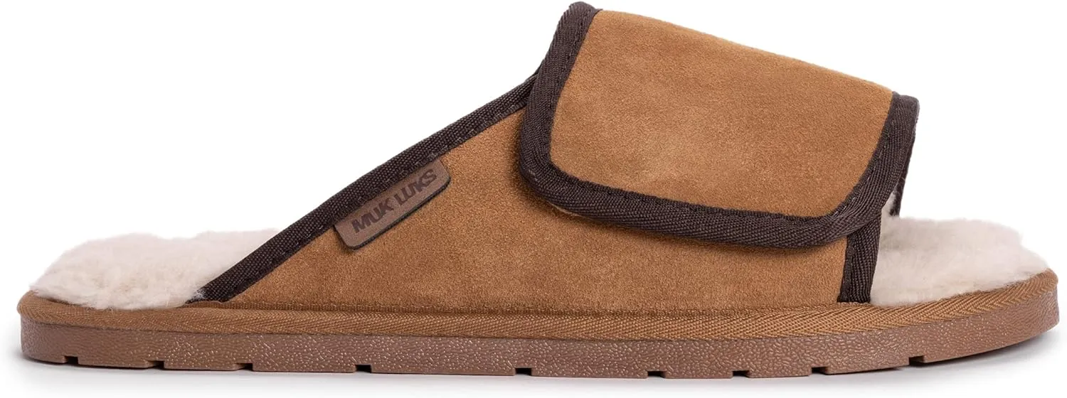 MUK LUKS Men's Leather Goods Topher Open Toe Slipper