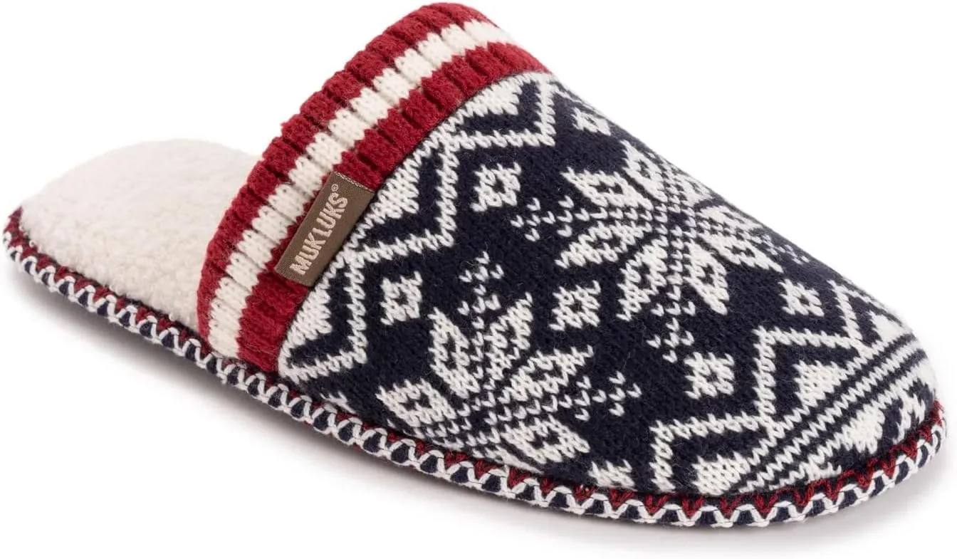 MUK LUKS Men's Rib Knit Scuff Slipper w/Matching Bottle Sweater