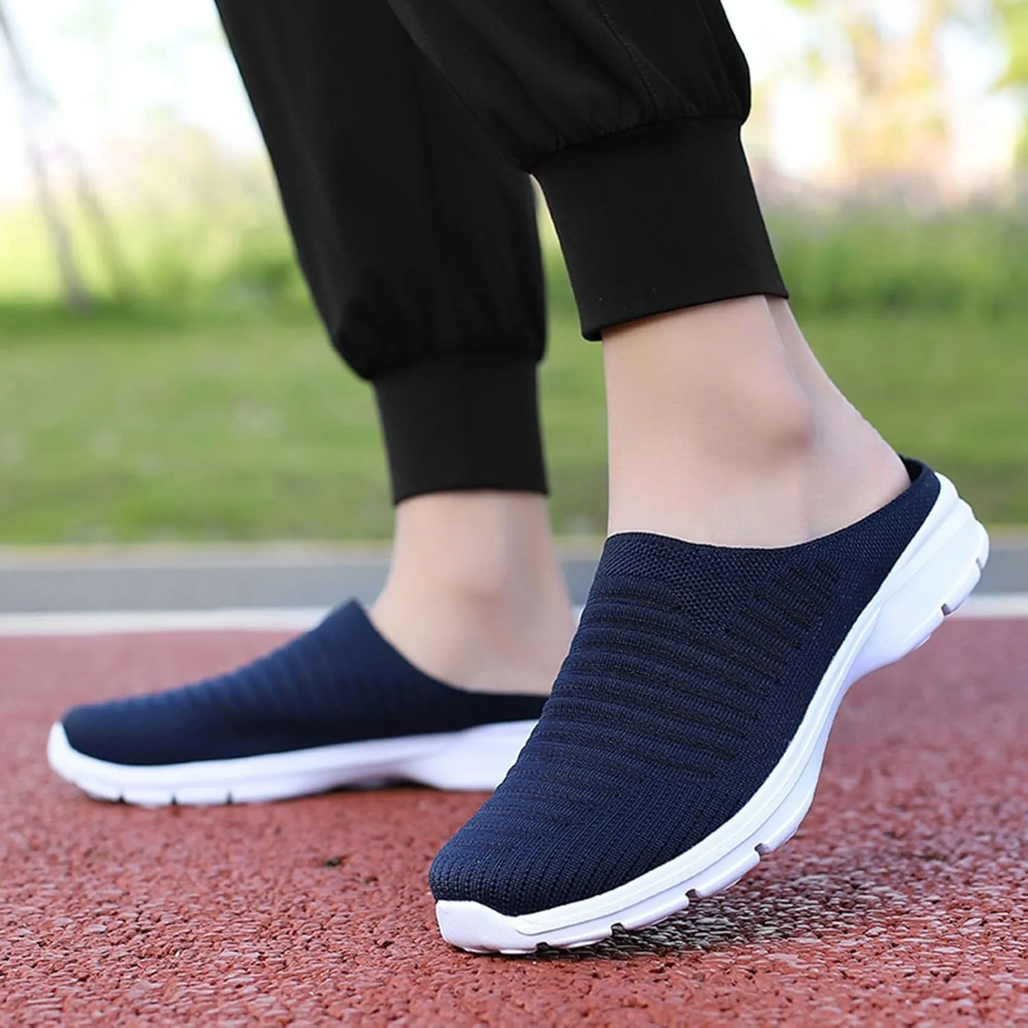 Mules for Women 2025 Backless Walking Sneakers Running Shoes for Women Comfort Slip On Shoes Casual Black Sneakers Tennis Shoe Loafers Casual Slip On