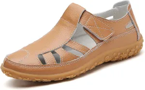 Mules for Women Wedge Sandals Comfortable Dressy Summer Closed Toe Casual Slip On Shoes with Adjustable Hook Loop Alicegana Comfort on Walking Orthopedic Low Heel Sandal Mule Slippers Clogs