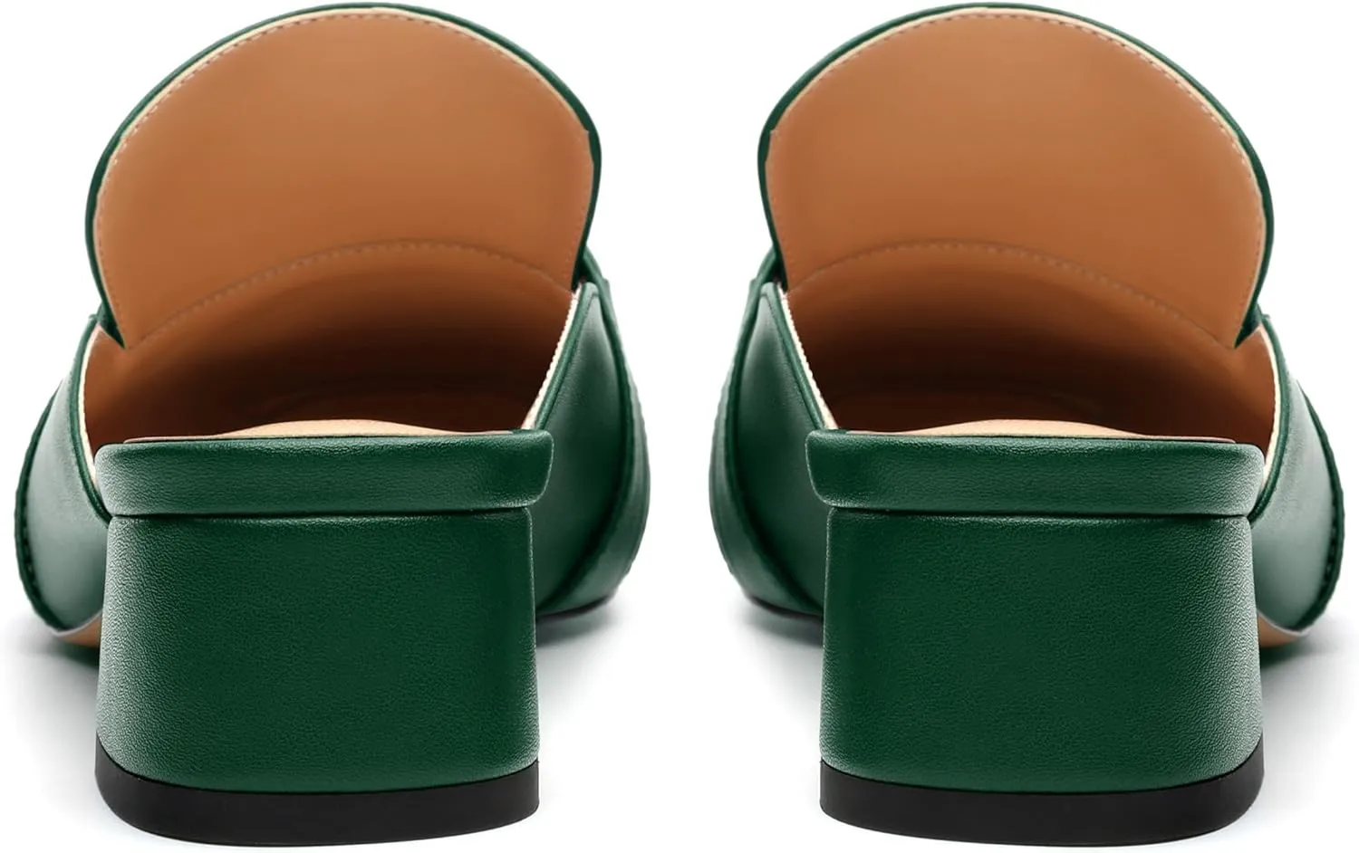 Mules Shoes for Women, Women's Chunky Mules Square Toe Slip on Comfortable Dress Casual Low Heel Metal Buckle Backless Slides Loafer Shoes 1.4 Inch