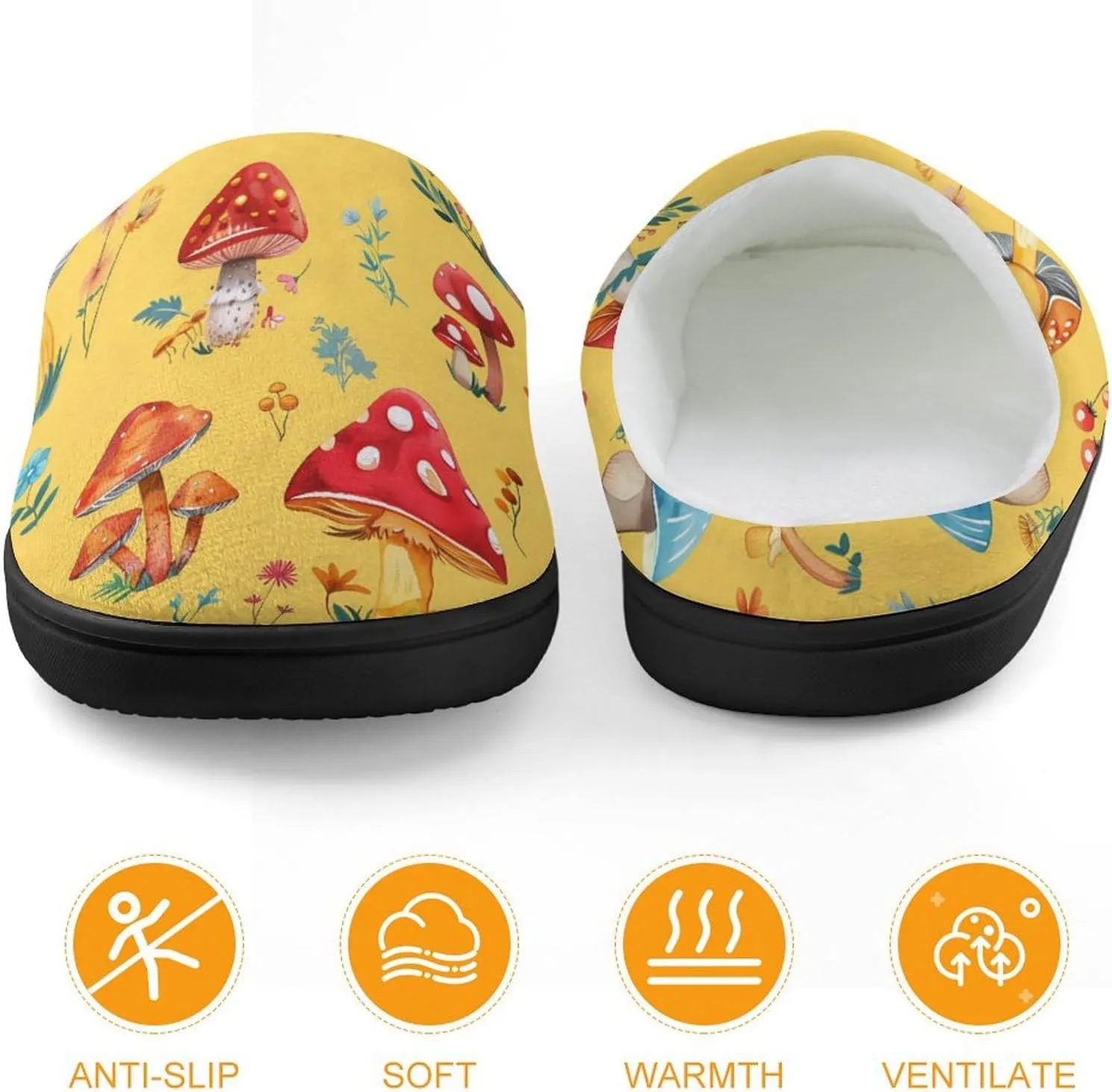 Mushroom Kids Toddler Cotton Slippers Slip-on House Shoes for Bedroom Indoor Outdoor