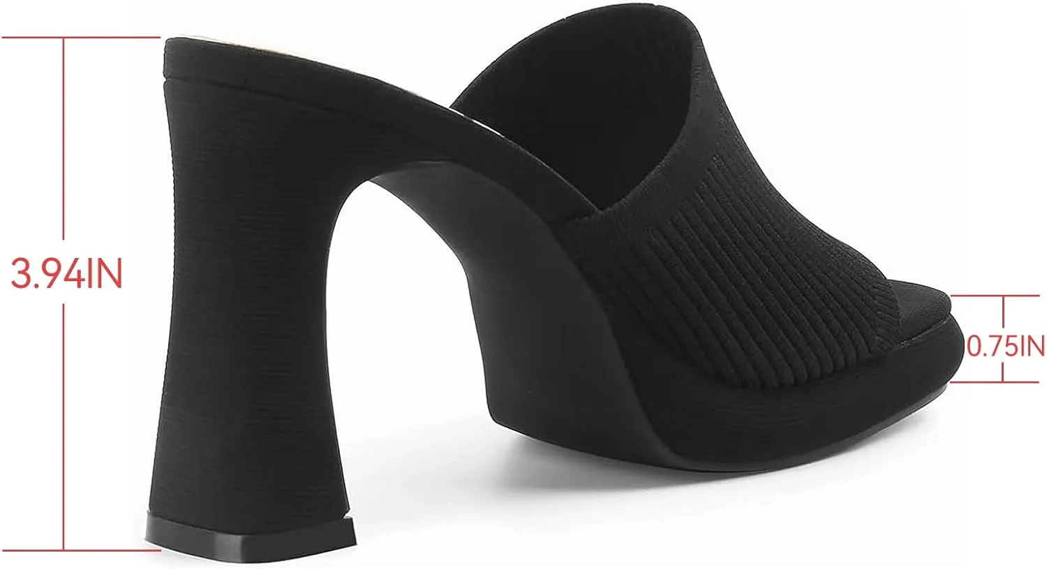 MUSSHOE High Platform Sandals for Women Square Toe Chunky Heel Block Heeled Sandals Slip On Open Toe Comfortable Sandals