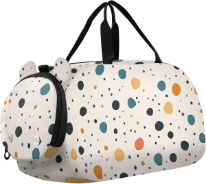 Muted Dots Motif Youth Sports Duffel Bag with Ventilated Shoe Compartment|All-Season Lightweight Travel Gym Bag for Girls & Boys|Water-Resistant Gear Bag