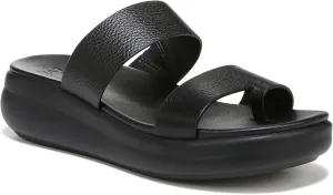 Naturalizer Women's Drift 2 Slip On Platform Sandal Slide Sandal Black Leather 9.5 M
