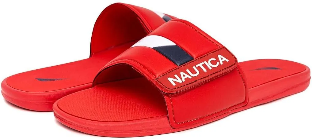 Nautica Men's Athletic Slide Sandal, Adjustable Straps, Comfort Slip-On (Regular & Wide Widths)