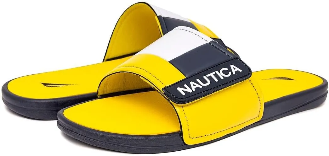 Nautica Men's Athletic Slide Sandal, Adjustable Straps, Comfort Slip-On (Regular & Wide Widths)