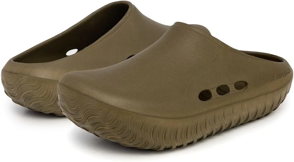 Nautica Men's Clogs - Athletic Sports Sandal - Slip-On with Adjustable Back Strap - (Water Shoes/Fuzzy Slippers) River Edge
