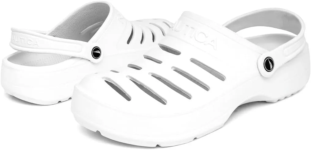 Nautica Men's Clogs - Athletic Sports Sandal - Slip-On with Adjustable Back Strap - (Water Shoes/Fuzzy Slippers) River Edge