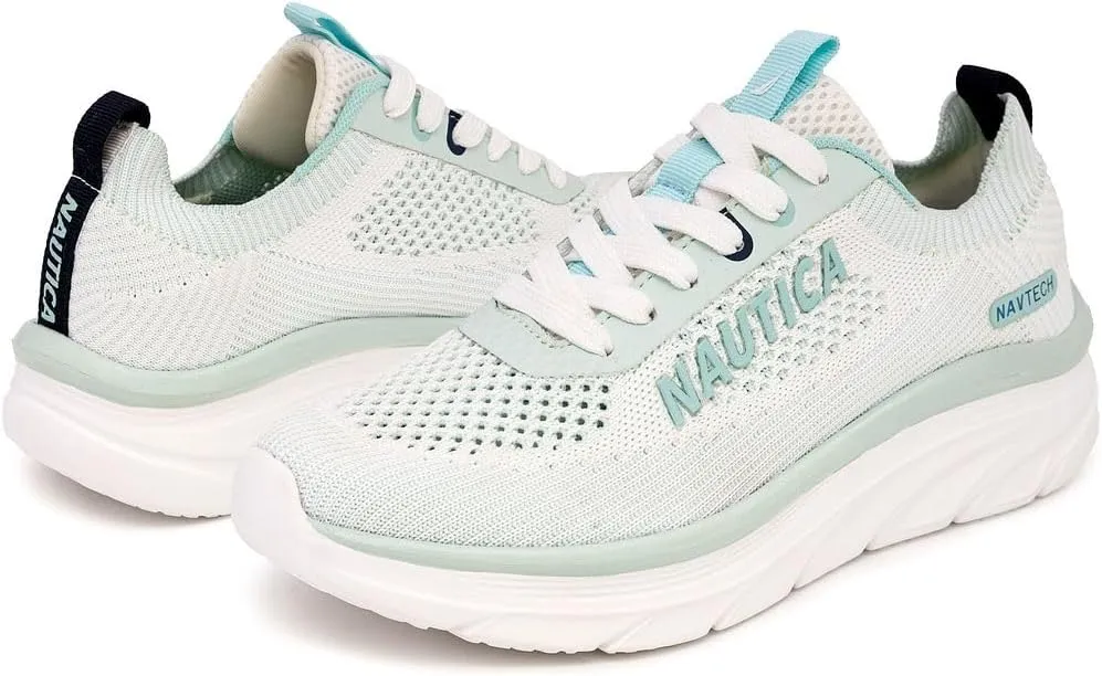 Nautica Women's Fashion Sneaker Lace-Up Running Shoe Casual Max Cushioning Walking Tennis Sneaker
