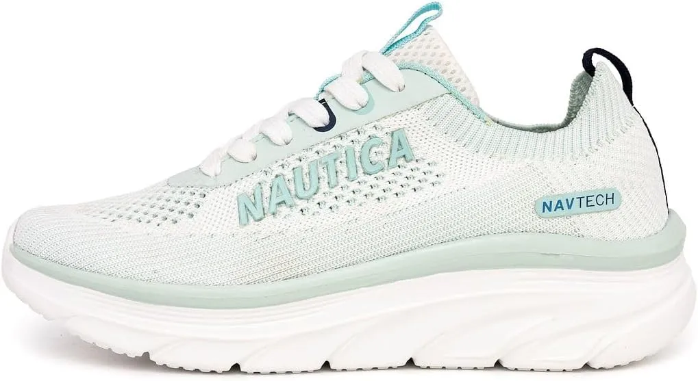 Nautica Women's Fashion Sneaker Lace-Up Running Shoe Casual Max Cushioning Walking Tennis Sneaker