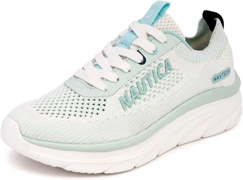 Nautica Women's Fashion Sneaker Lace-Up Running Shoe Casual Max Cushioning Walking Tennis Sneaker