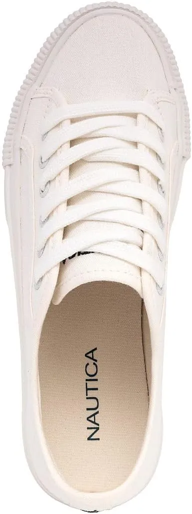 Nautica Women’s Lace-Up Fashion Sneakers – Low-Top Casual Walking & Tennis Shoes with Platform or Regular Heel